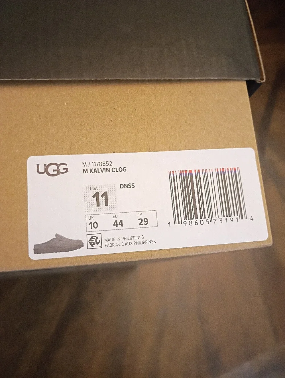 NWT UGG New Heights Mule Clog Gray Suede Men's Size 11 NWB Style 1178852